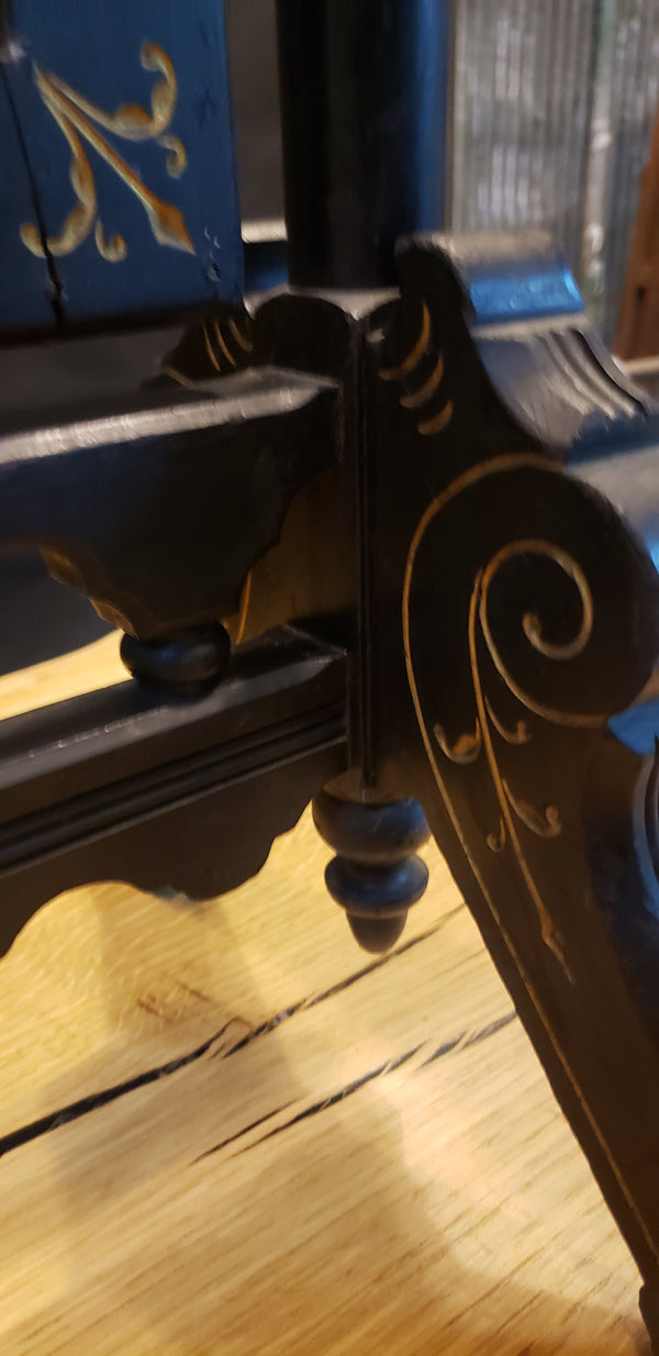 Victorian Ebonized Walnut Fireplace Screen with Gold Leaf Paint #GA10152