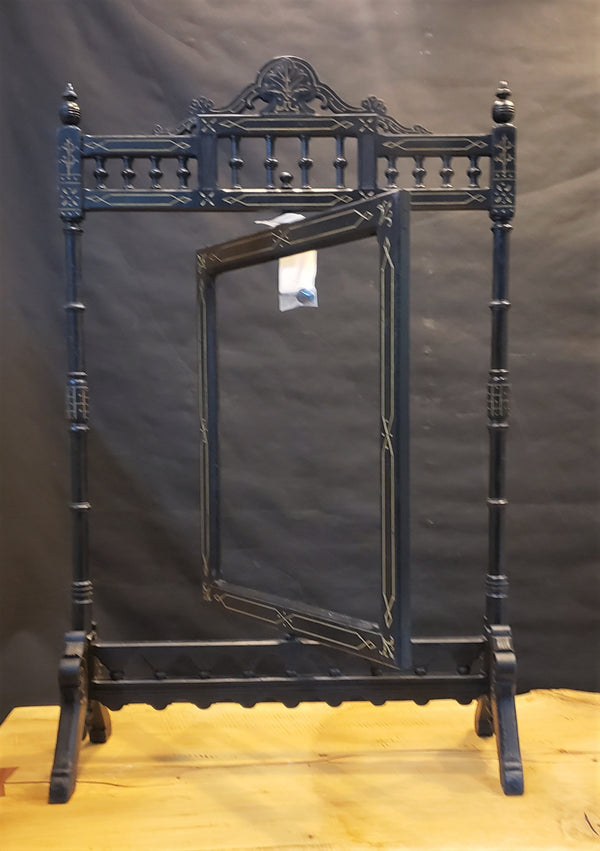 Victorian Ebonized Walnut Fireplace Screen with Gold Leaf Paint #VFPS