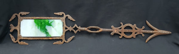Antique Iron Lightning Rod Arrow with Stained Glass Insert #GA2271