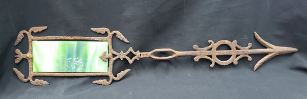 Antique Iron Lightning Rod Arrow with Stained Glass Insert #GA2271