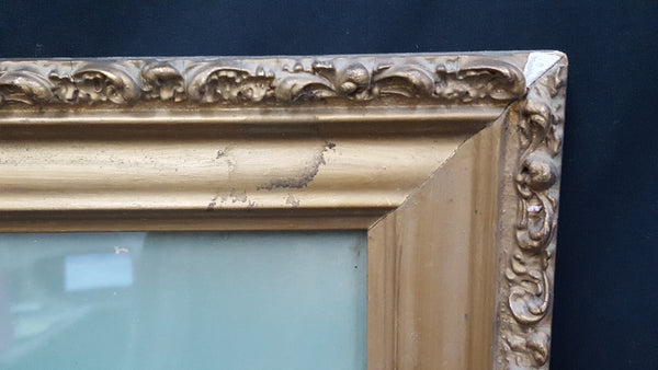 Antique Civil War Soldier Picture on Canvas in Gilded Frame #CWS