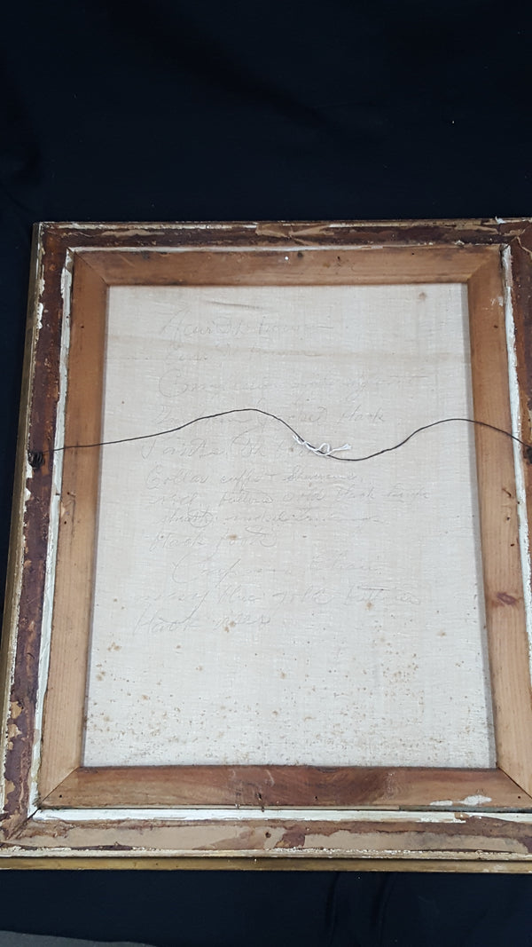 Antique Civil War Soldier Picture on Canvas in Gilded Frame #CWS
