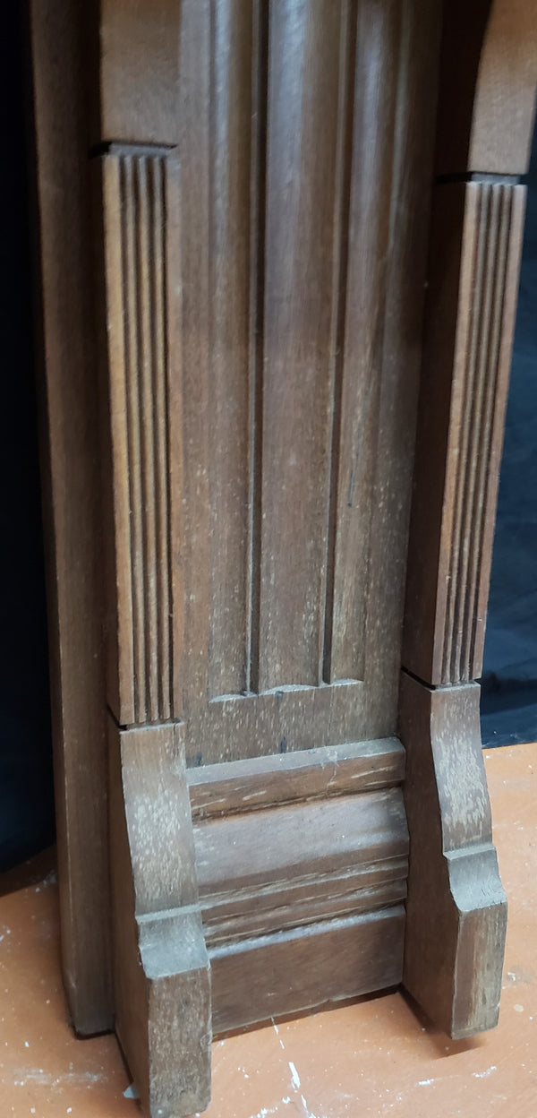 Antique Solid Walnut Carved Fireplace Mantel Surround with Shelves #GA9001
