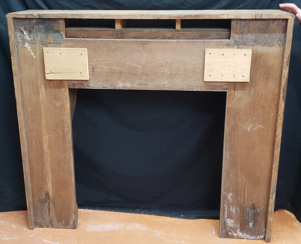 Antique Solid Walnut Carved Fireplace Mantel Surround with Shelves #GA9001