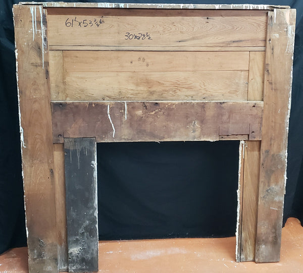 Antique Fireplace Mantel Surround with Wreath & Floral Trim #GA9003