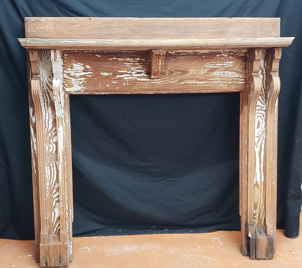 Antique Pine Wood Fireplace Mantel Surround with Dark Grain #GA9005