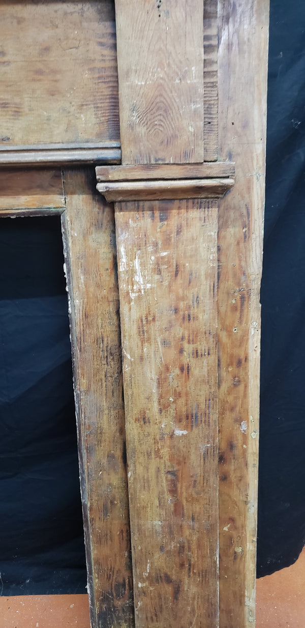 Late 1800's Pine Narrow Fireplace Mantel #GA9020