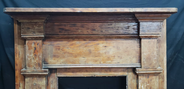 Late 1800's Pine Narrow Fireplace Mantel #GA9020