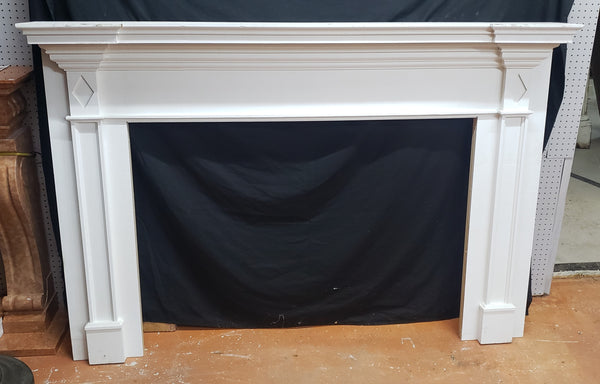 Contemporary White Fireplace Mantel with Diamond Accents #GA9022B