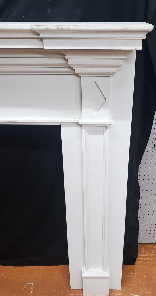 Contemporary White Fireplace Mantel with Diamond Accents #GA9022B