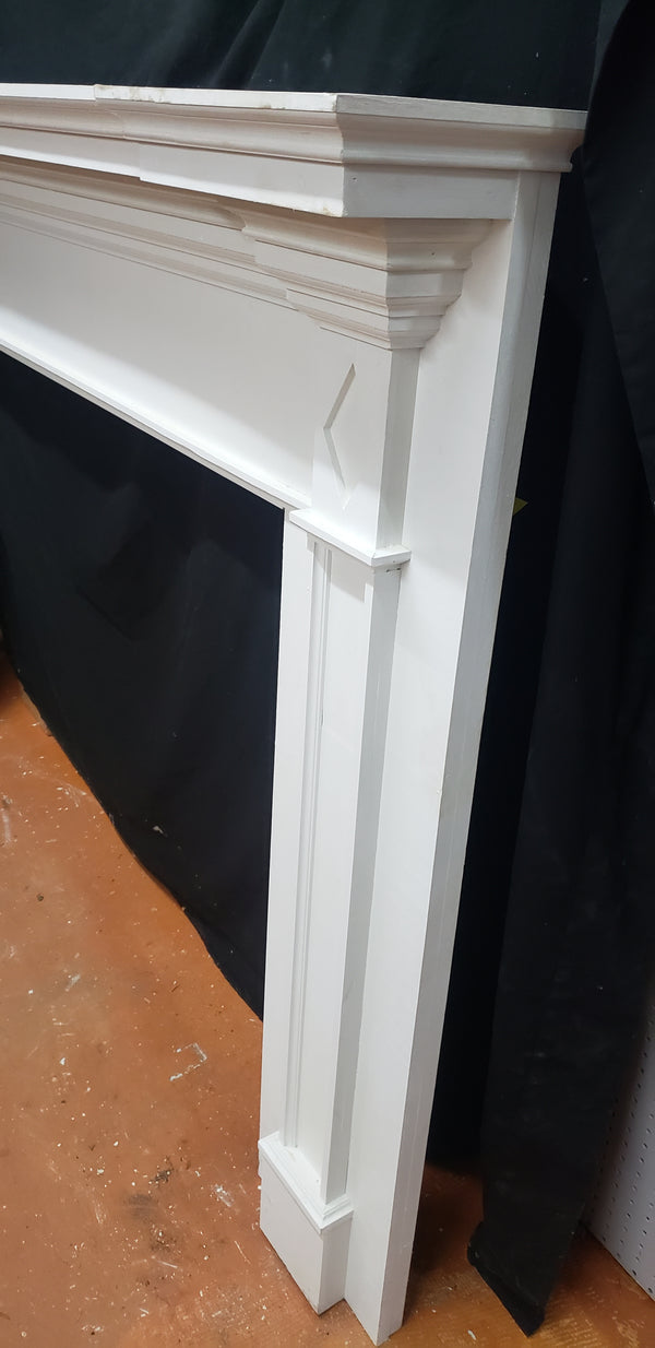 Contemporary White Fireplace Mantel with Diamond Accents #GA9022B