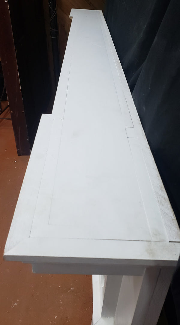 Contemporary White Fireplace Mantel with Diamond Accents #GA9022B