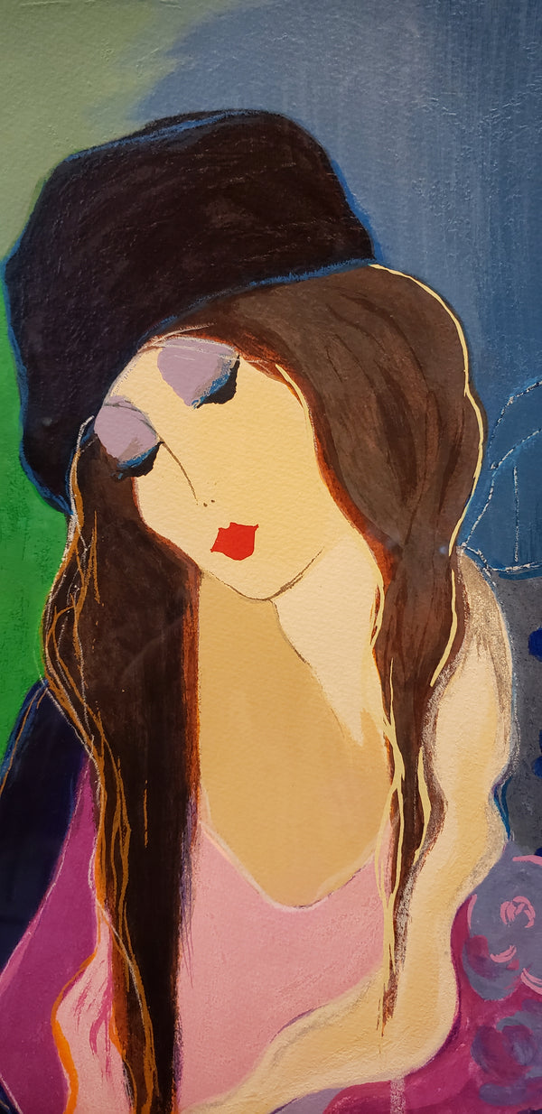 Itzchak Tarkay 1998 "Winnie"  Limited Edition Color Serigraph 30" x 31.5" Signed #Tarkay