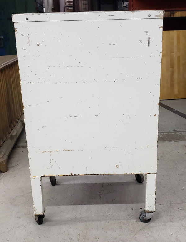 Pair of Antique Medical Table Cabinets on Wheels #GA9070