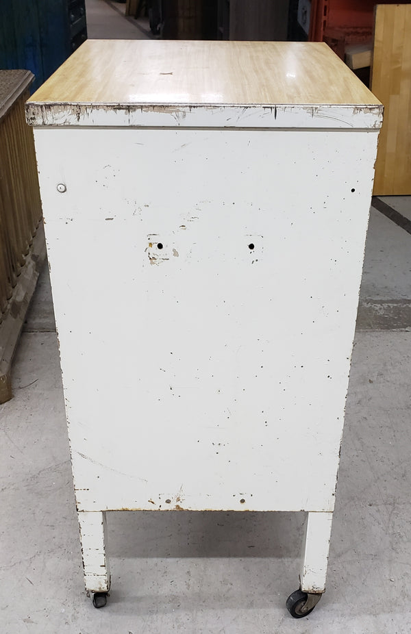 Pair of Antique Medical Table Cabinets on Wheels #GA9070