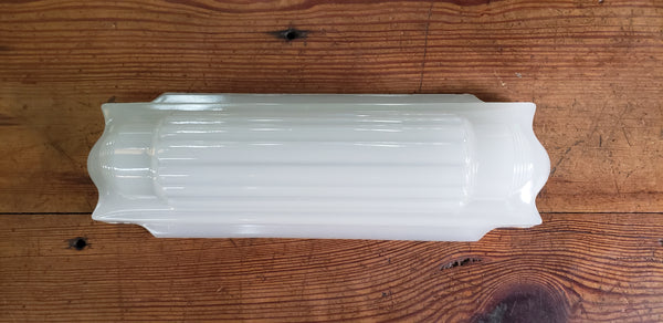 Rare Art Deco Slip Shade Pendant Light with Chrome Trim Ceiling Cap & Chain #GA9105