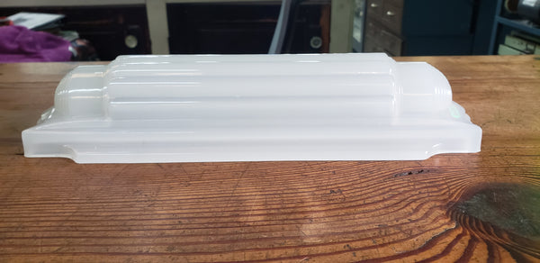 Rare Art Deco Slip Shade Pendant Light with Chrome Trim Ceiling Cap & Chain #GA9105