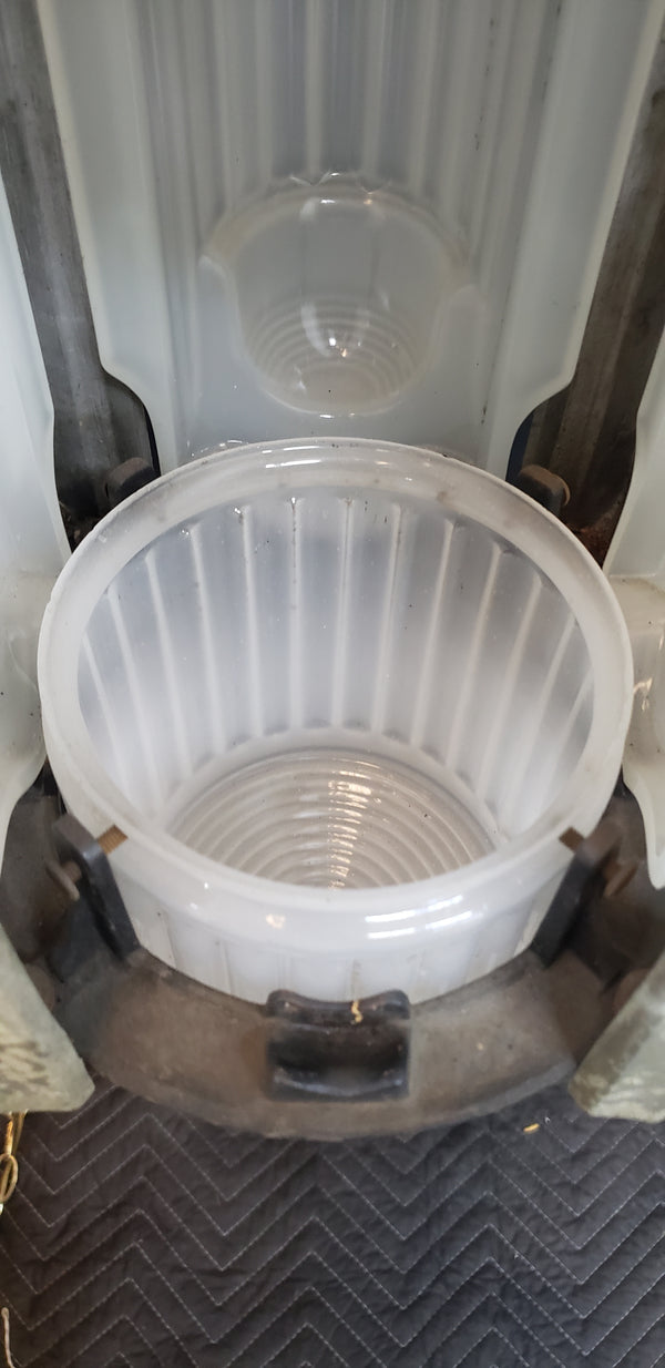 Rare Art Deco Slip Shade Pendant Light with Chrome Trim Ceiling Cap & Chain #GA9105