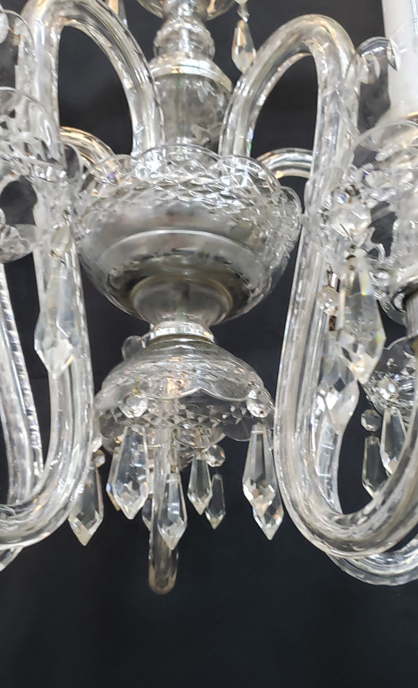 5 Light Crystal Chandelier with Faceted Prisms & Double Bobeche`s #GA9109