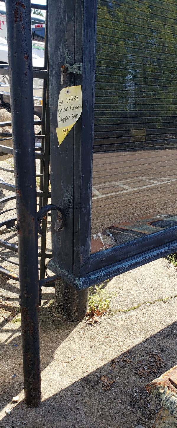 Copper & Glass Advertising Marquee from St. Luke's Union Church in Virginia #GA9117