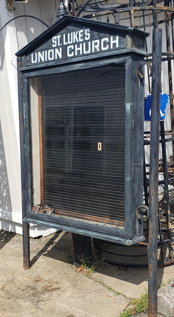 Copper & Glass Advertising Marquee from St. Luke's Union Church in Virginia #GA9117