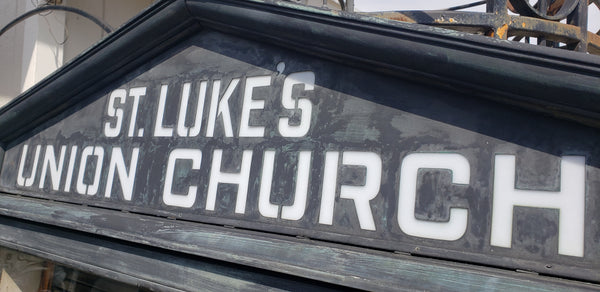 Copper & Glass Advertising Marquee from St. Luke's Union Church in Virginia #GA9117