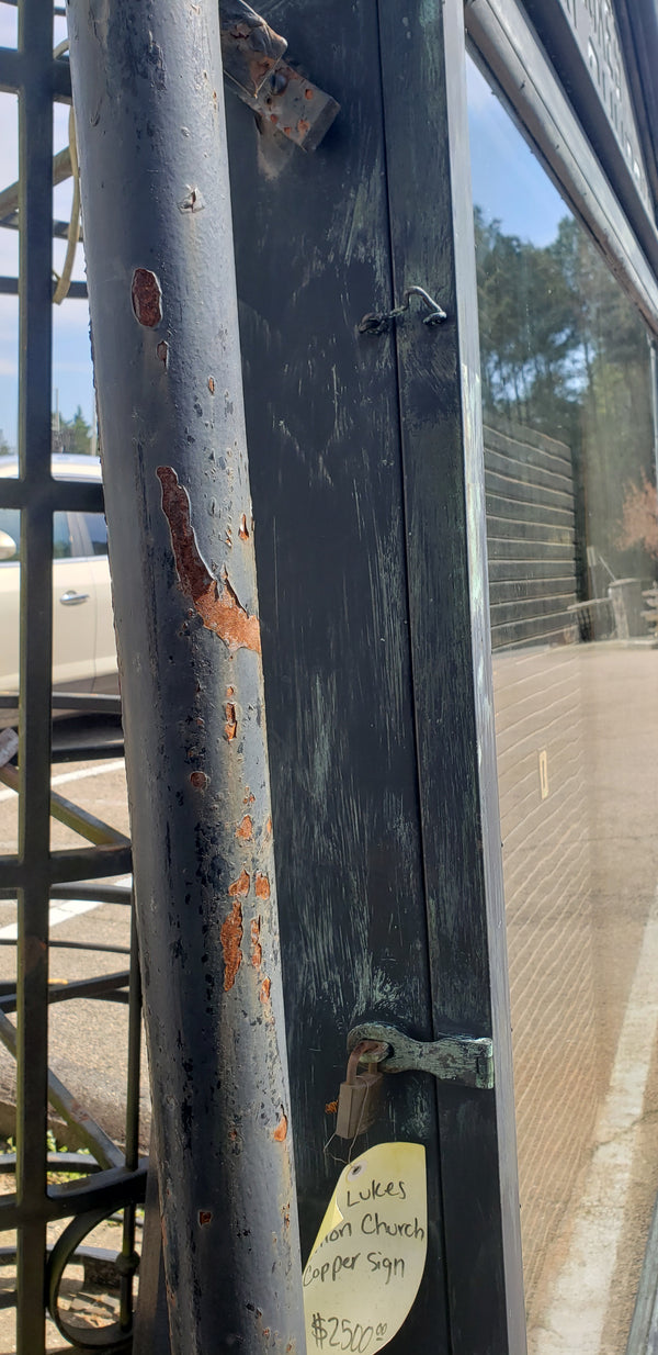 Copper & Glass Advertising Marquee from St. Luke's Union Church in Virginia #GA9117