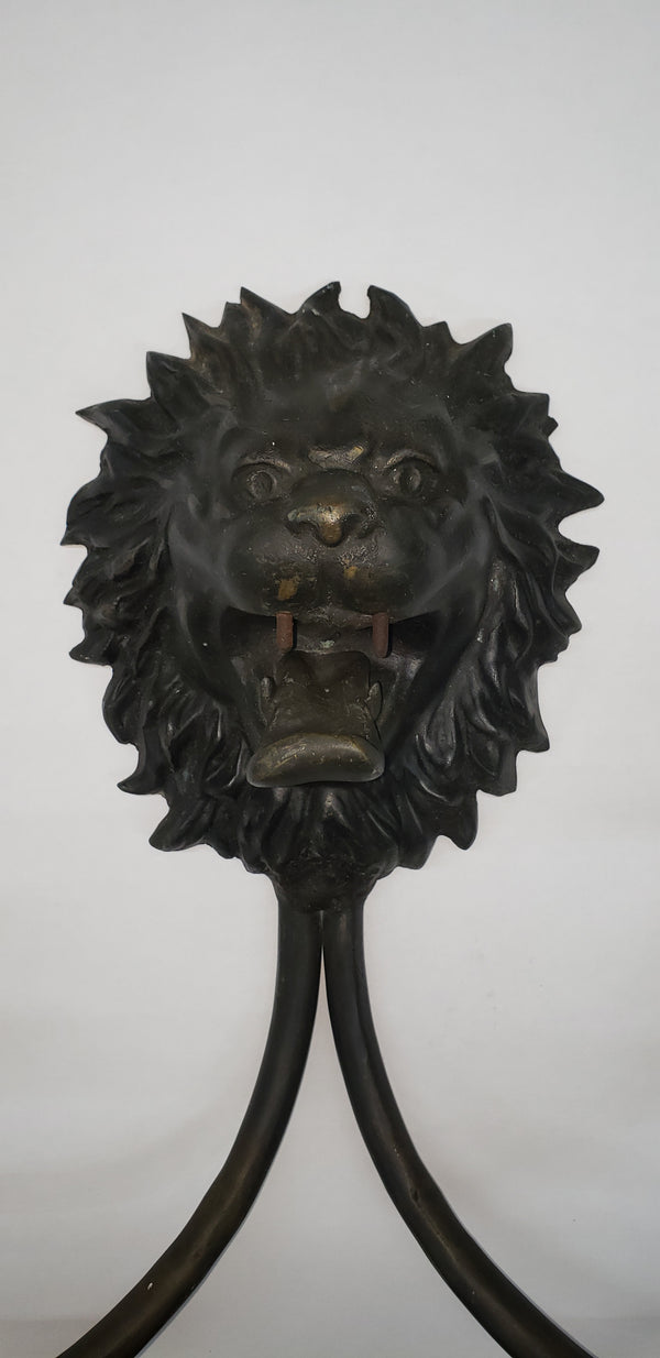 Unique 2 Light Cast Brass Lion's Head Wall Sconce #GA53
