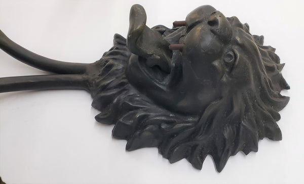Unique 2 Light Cast Brass Lion's Head Wall Sconce #GA53