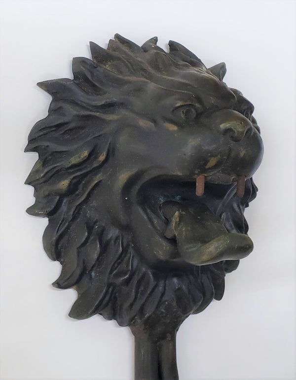 Unique 2 Light Cast Brass Lion's Head Wall Sconce #GA53