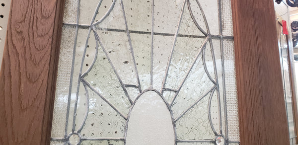 3/4 Textured Leaded Glass & Raised Panel Interior Door 23 1/4" x 89 1/4" #GA9125