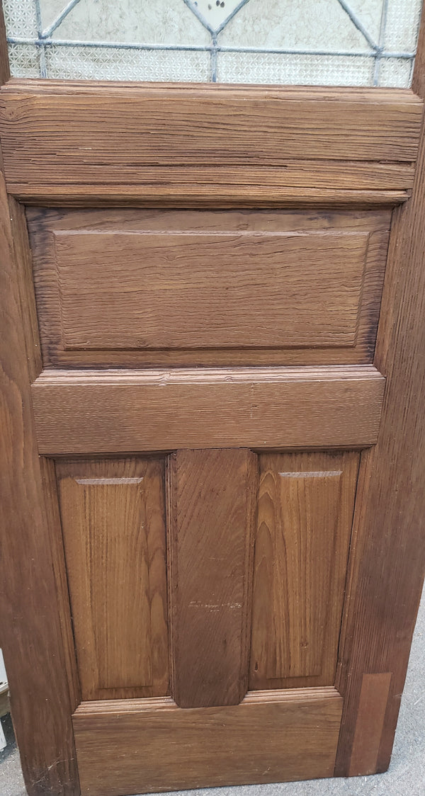 3/4 Textured Leaded Glass & Raised Panel Interior Door 23 1/4" x 89 1/4" #GA9125