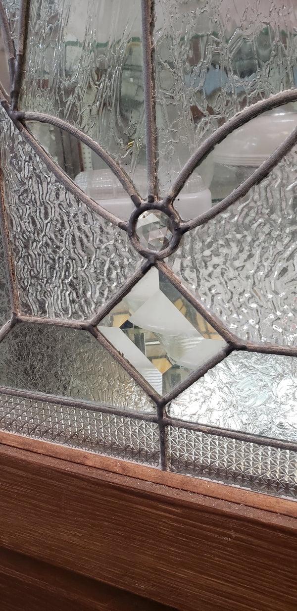3/4 Textured Leaded Glass & Raised Panel Interior Door 23 1/4" x 89 1/4" #GA9125