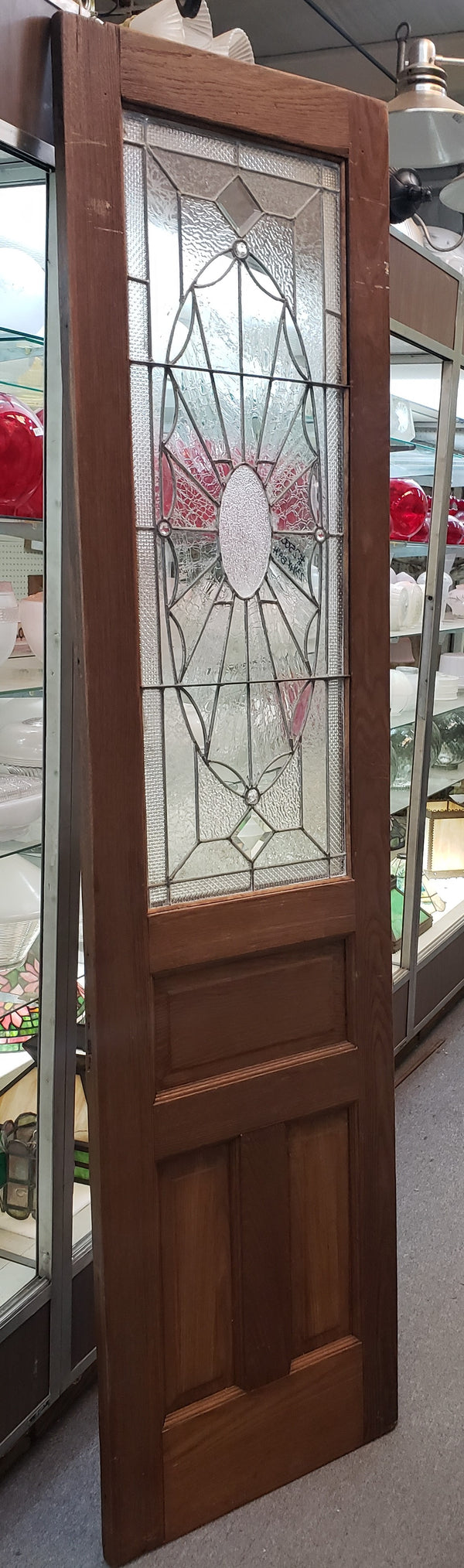 3/4 Textured Leaded Glass & Raised Panel Interior Door 23 1/4" x 89 1/4" #GA9125