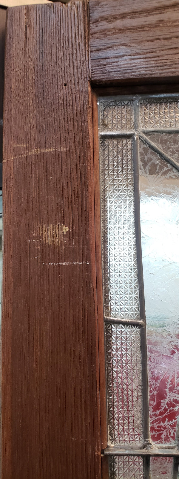 3/4 Textured Leaded Glass & Raised Panel Interior Door 23 1/4" x 89 1/4" #GA9125