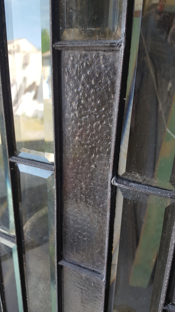 Art Deco Beveled Textured Leaded Glass Window 17 1/4" Wide by 73 1/2" Tall #GA9144