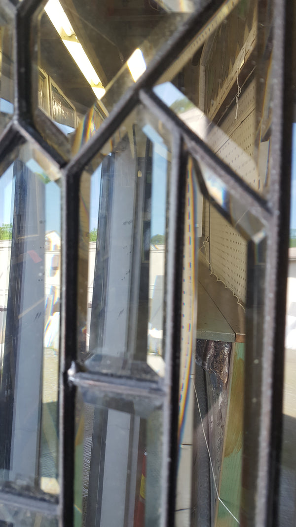 Art Deco Beveled Textured Leaded Glass Window 17 1/4" Wide by 73 1/2" Tall #GA9144