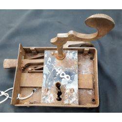 Primitive Iron Rim Lock Back Plate Key & Door Pull #GA4179