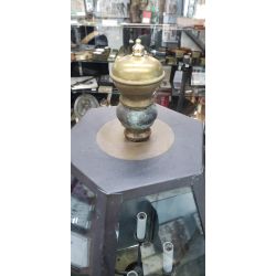 Restored Large Glass & Brass 4 Candelabra Lantern Post Light #GA1167