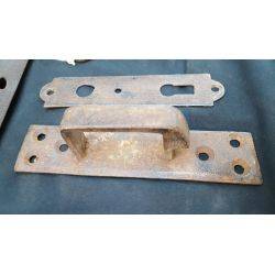Primitive Iron Rim Lock Back Plate Key & Door Pull #GA4179
