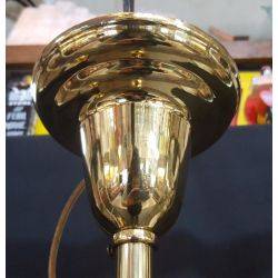 Restored Brass Rod Flush Mount with Clear Cut Glass Pendant Light GA4340