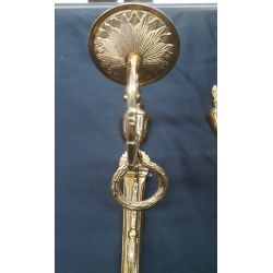 Pair of Solid Brass Ornate Candle Stick Sconces Made in Sweden #GA1004
