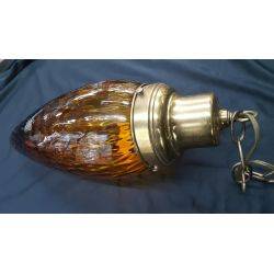 Long Amber Glass Bullet Shaped Pendant Light #GA4253