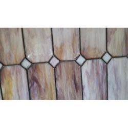 Multi Colored Stained Glass Window with Reclaimed Heart Pine Wood #GA4036