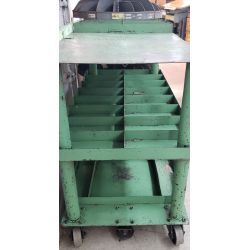 Large Vintage 3 Level Industrial Compartment Bin Cart #Greencart