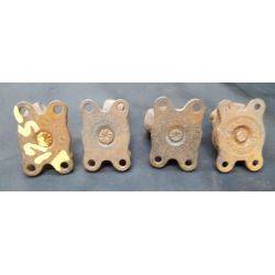 4 Cast Iron Casters with Wooden Wheels #GA4268