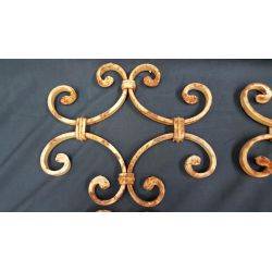 Set of 4 Wrought Iron Scroll Fence or Gate Accent Plaques #GA31