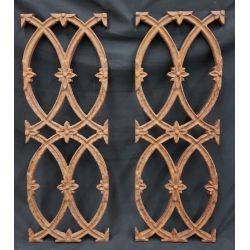 Set of 2 Cast Iron Flower Point Fence Gate Plaque Sections #GA 36