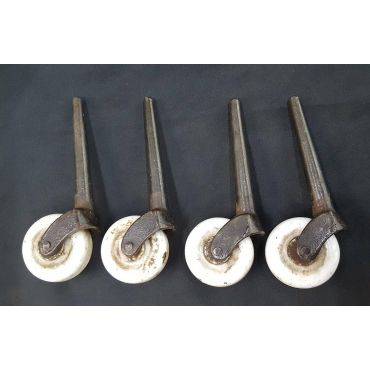 Set of 4 Porcelain Casters with 3" Dowels #GA4273