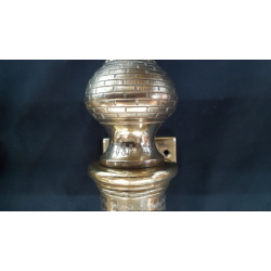 Set of 3 Huge Solid Brass Ornate Door Pulls with Top and Bottom Finials #GA712